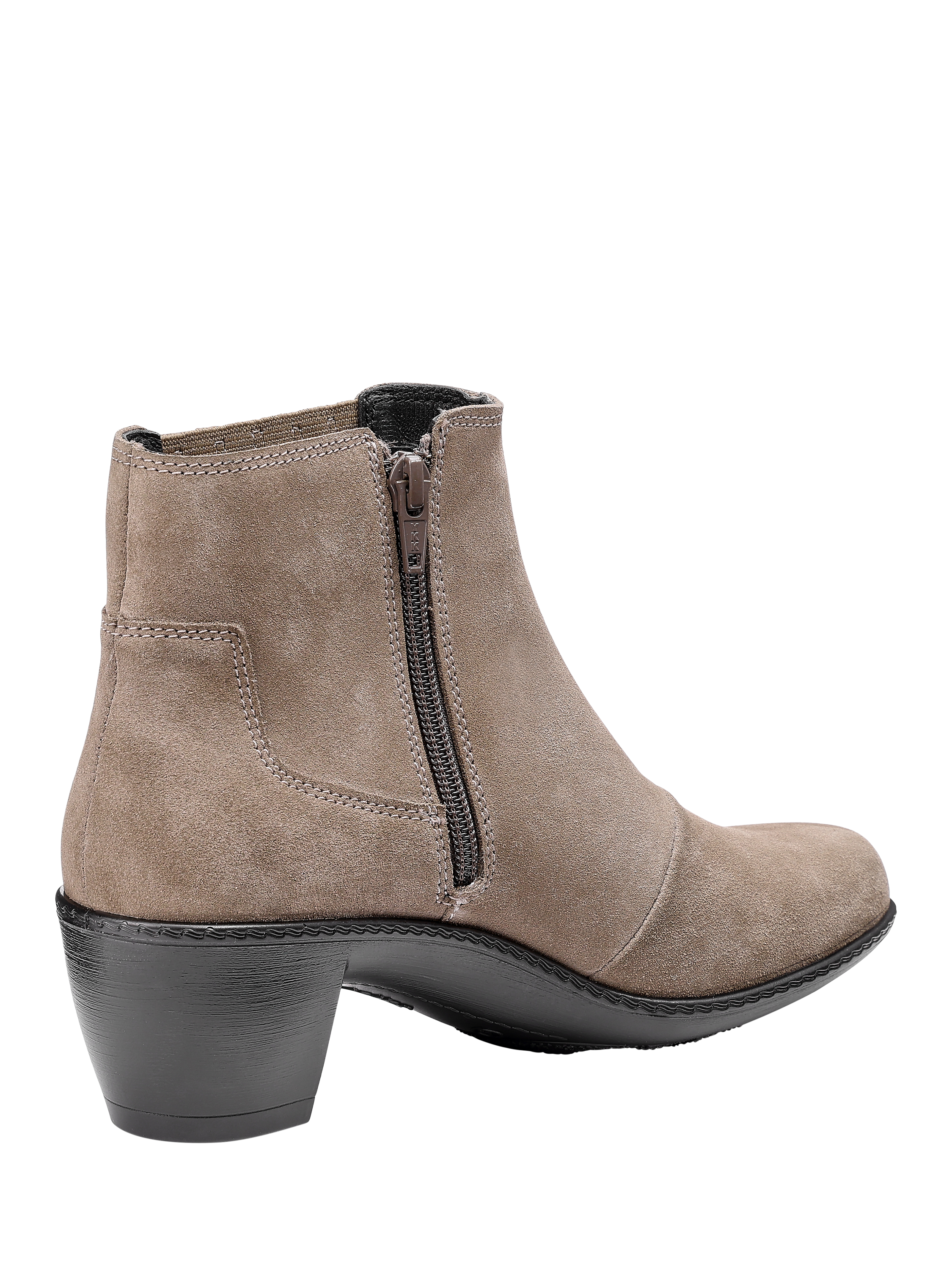 Product image 4 of 5, which shows Hotter Aldine Suede Block Heel Ankle Boots, Mink, 3S