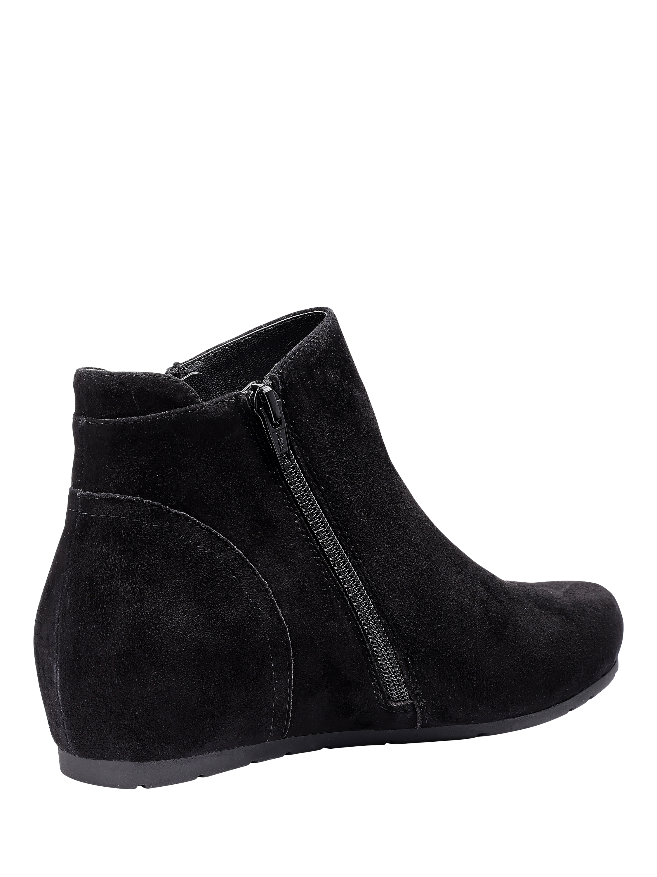 Product image 4 of 4, which shows Hotter Avebury Suede Wedge Heel Ankle Boots, Black, 3S