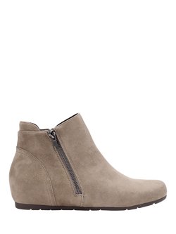Hotter Avebury Suede Wedge Heel Ankle Boots, Taupe