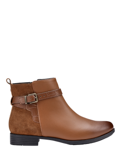 Hotter Haydock Leather Blend Animal Effect Ankle Boots, Rich Tan-croc, Rich Tan-croc