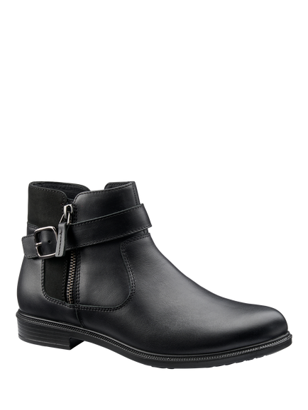 Hotter Kingston Wide Fit Leather Ankle Boots, Black - view 2, Black
