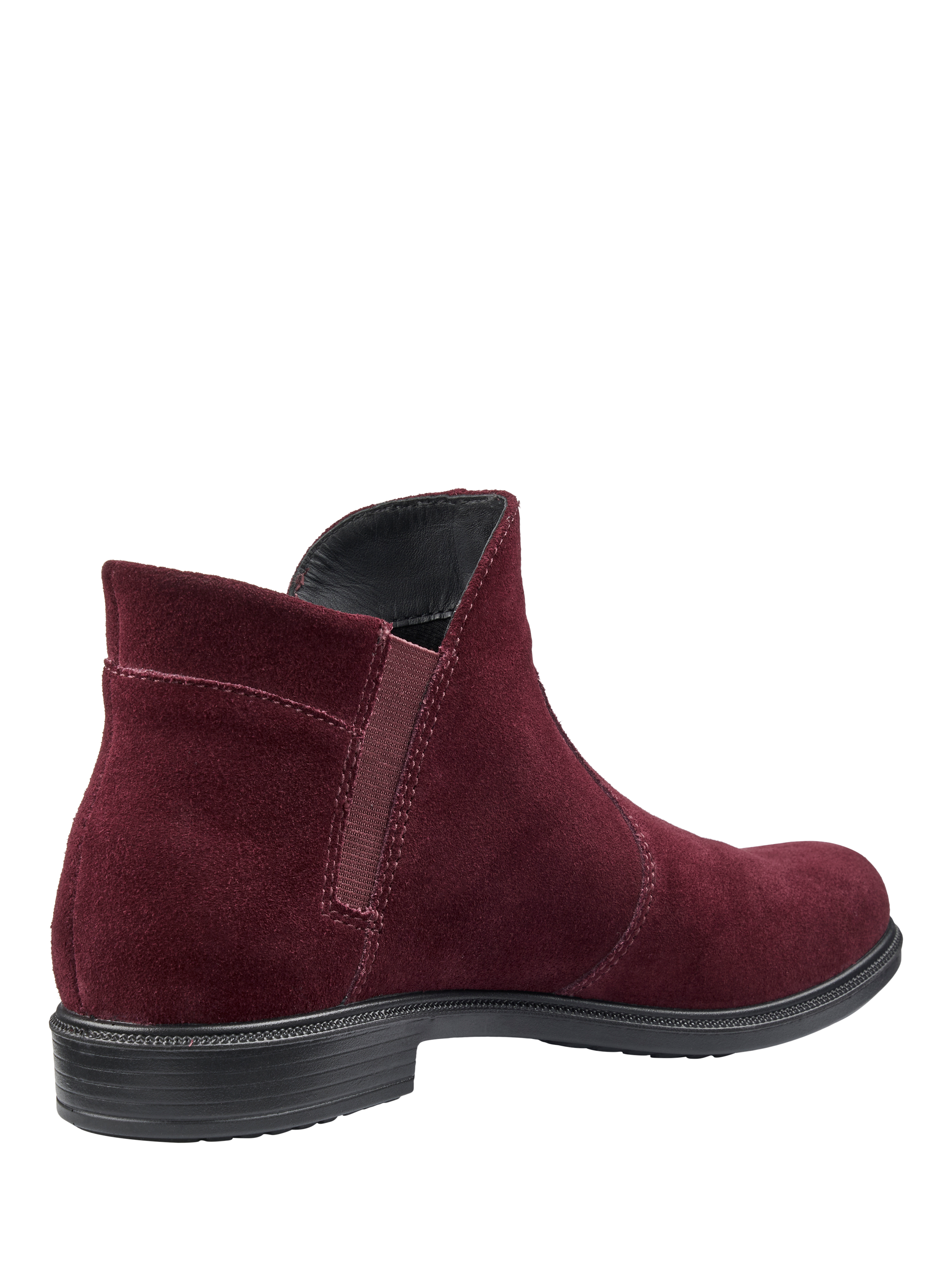 Product image 4 of 4, which shows Hotter Ludlow Wide Chic Suede Ankle Boots, Maroon, 3W
