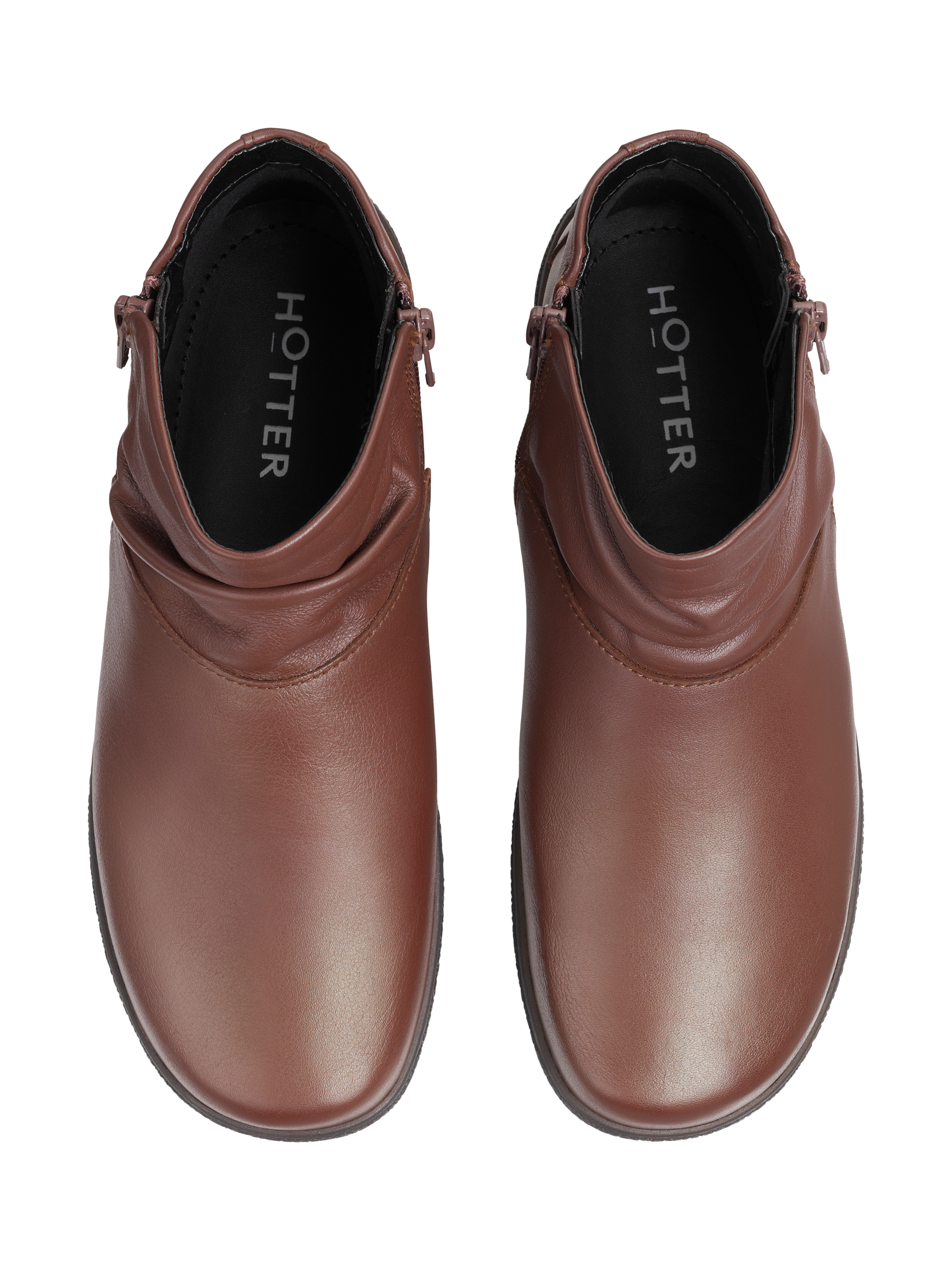 Product image 3 of 4, which shows Hotter Murmur Extra Wide Low Cut Ankle Boots, Walnut, 4XW