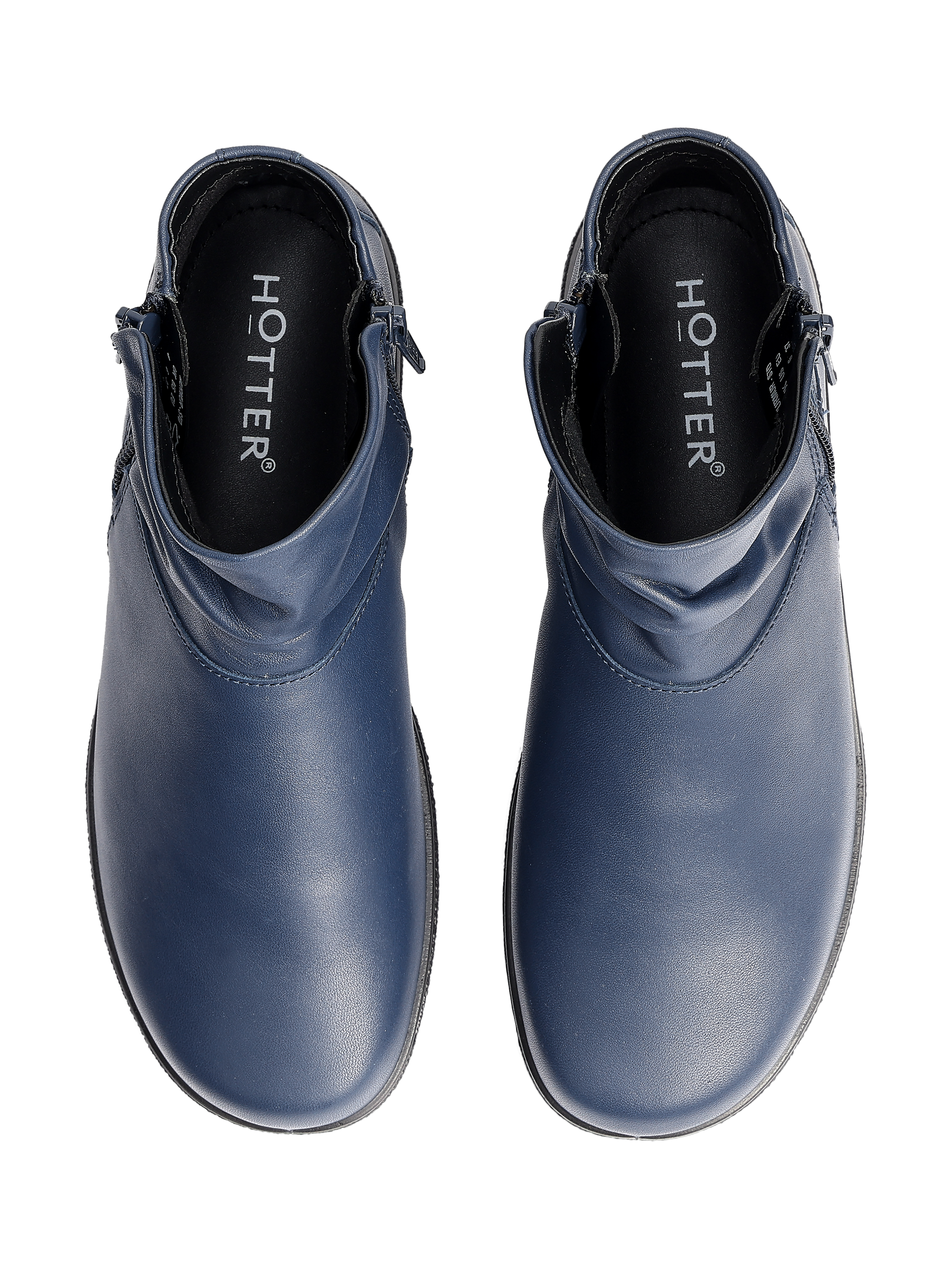 Product image 3 of 4, which shows Hotter Murmur Low Cut Ankle Boots, French Navy, 3S