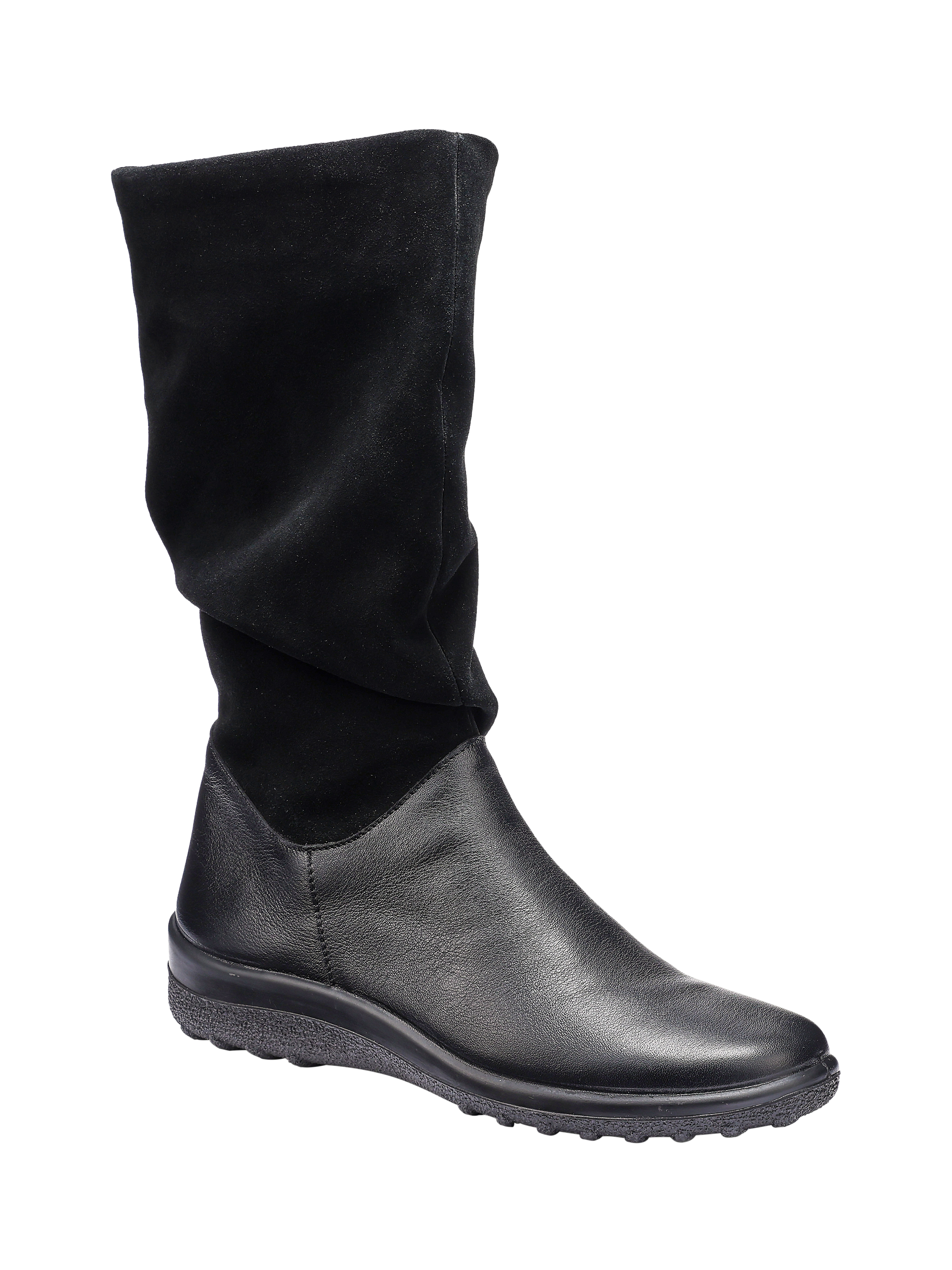 Product image 2 of 4, which shows Hotter Mystery Leather Calf Boots, Black, 3S