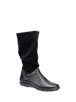 Hotter Mystery Wide Fit Leather Calf Boots - view 2, Black