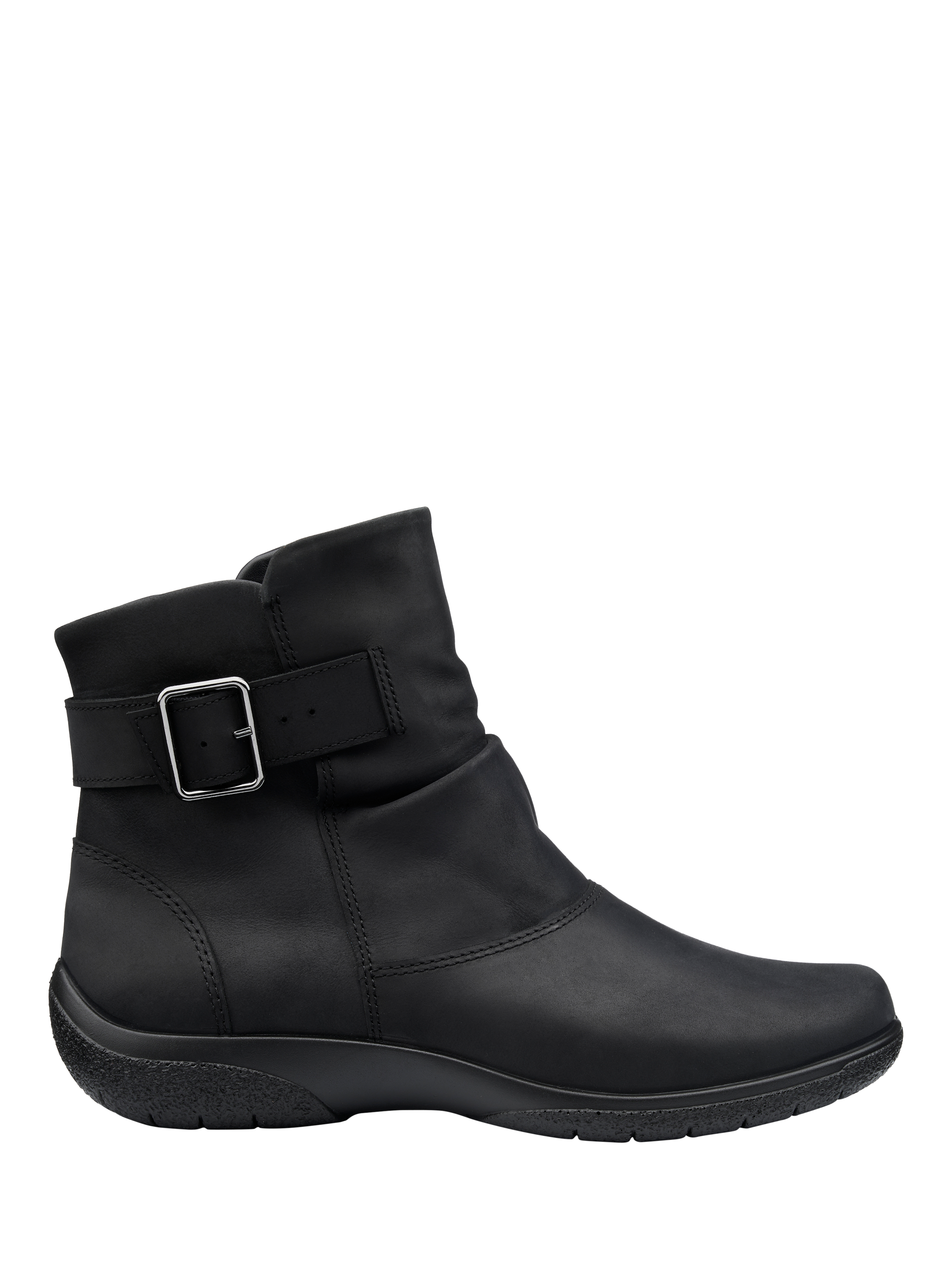 Product image 1 of 5, which shows Hotter Rumour Nubuck Ankle Boots, Black, 3S