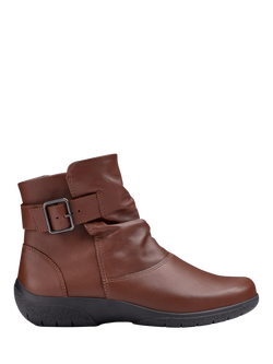 Hotter Rumour Nubuck Ankle Boots, Walnut, Walnut