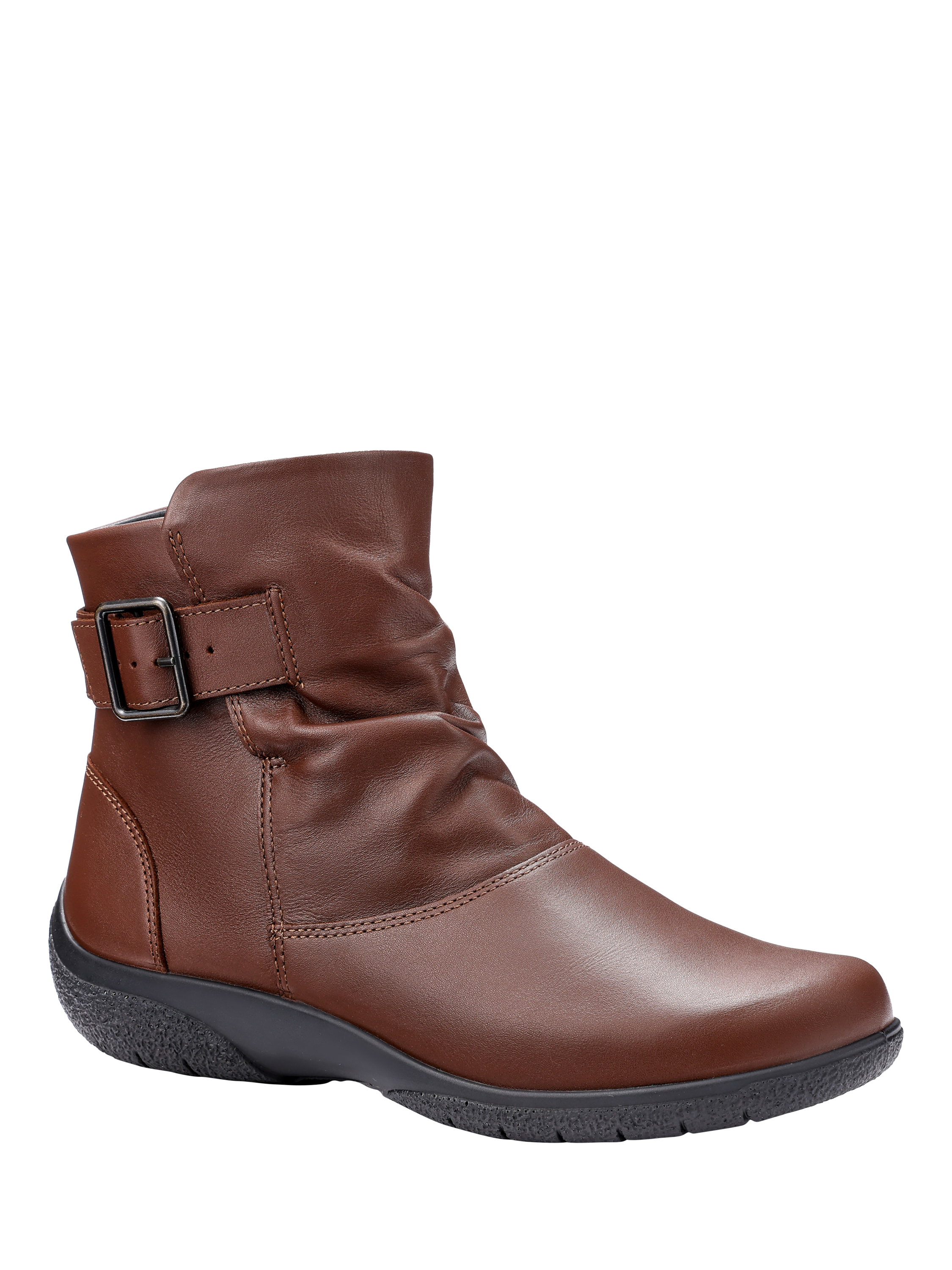 Product image 2 of 4, which shows Hotter Rumour Nubuck Ankle Boots, Walnut, 3S