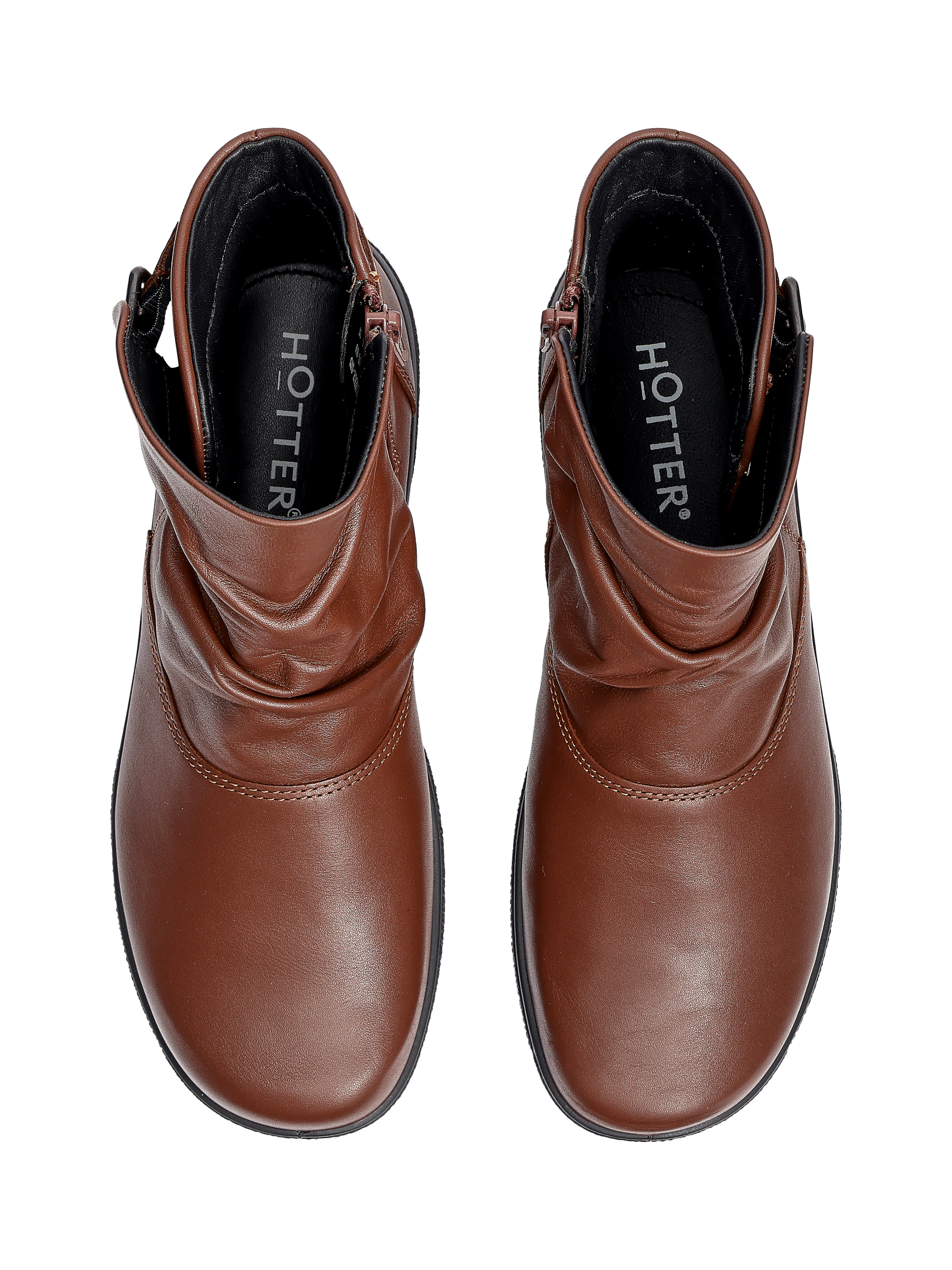 Product image 3 of 4, which shows Hotter Rumour Nubuck Ankle Boots, Walnut, 3S