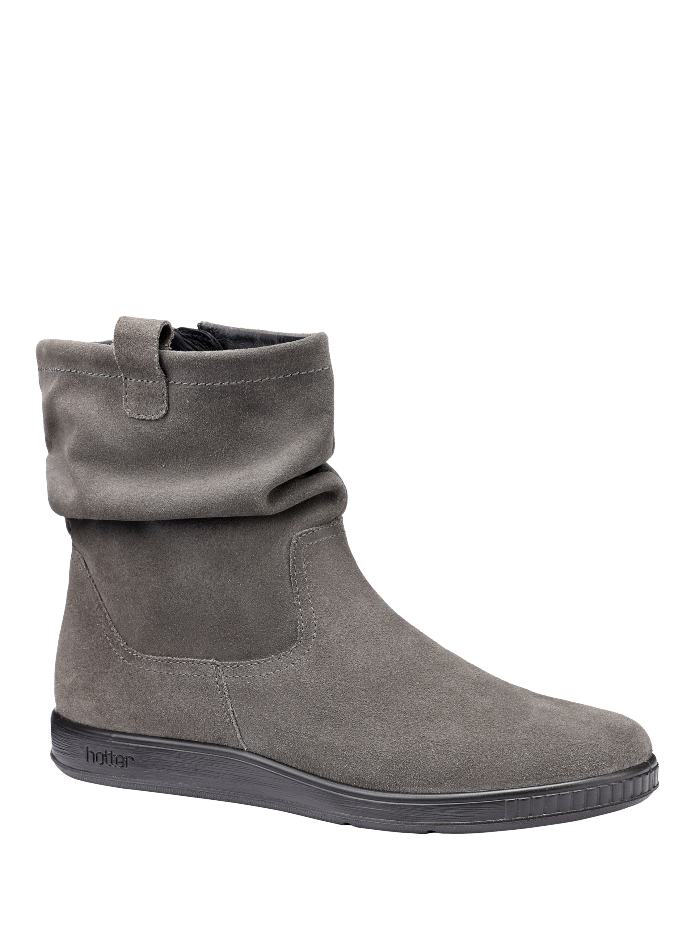 Product image 2 of 4, which shows Hotter Sprite Suede Ankle Boots, Smokey Grey, 3S