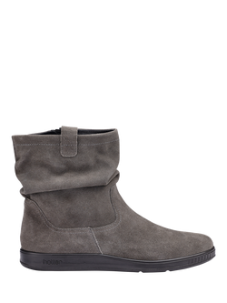 Hotter Sprite Wide Fit Suede Ankle Boots, Smokey Grey, Smokey Grey