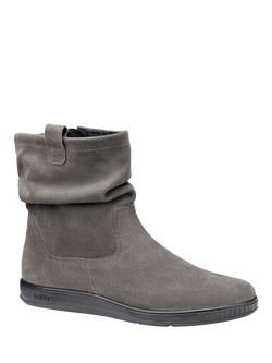Hotter Sprite Wide Fit Suede Ankle Boots, Smokey Grey - view 2, Smokey Grey