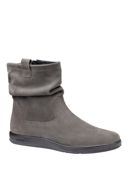 Hotter Sprite Wide Fit Suede Ankle Boots, Smokey Grey - view 2, Smokey Grey