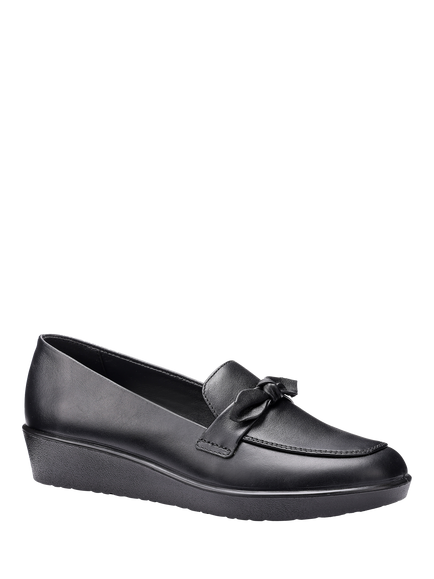 Hotter Amber Smart Wedge Decorative Bow Loafers - view 2, Black