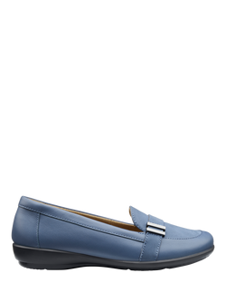 Hotter Clay Leather Slip-On Shoes, Aquatic Blue, Aquatic Blue