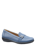 Hotter Clay Leather Slip-On Shoes, Aquatic Blue