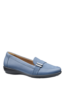 Hotter Clay Leather Slip-On Shoes, Aquatic Blue - view 2, Aquatic Blue