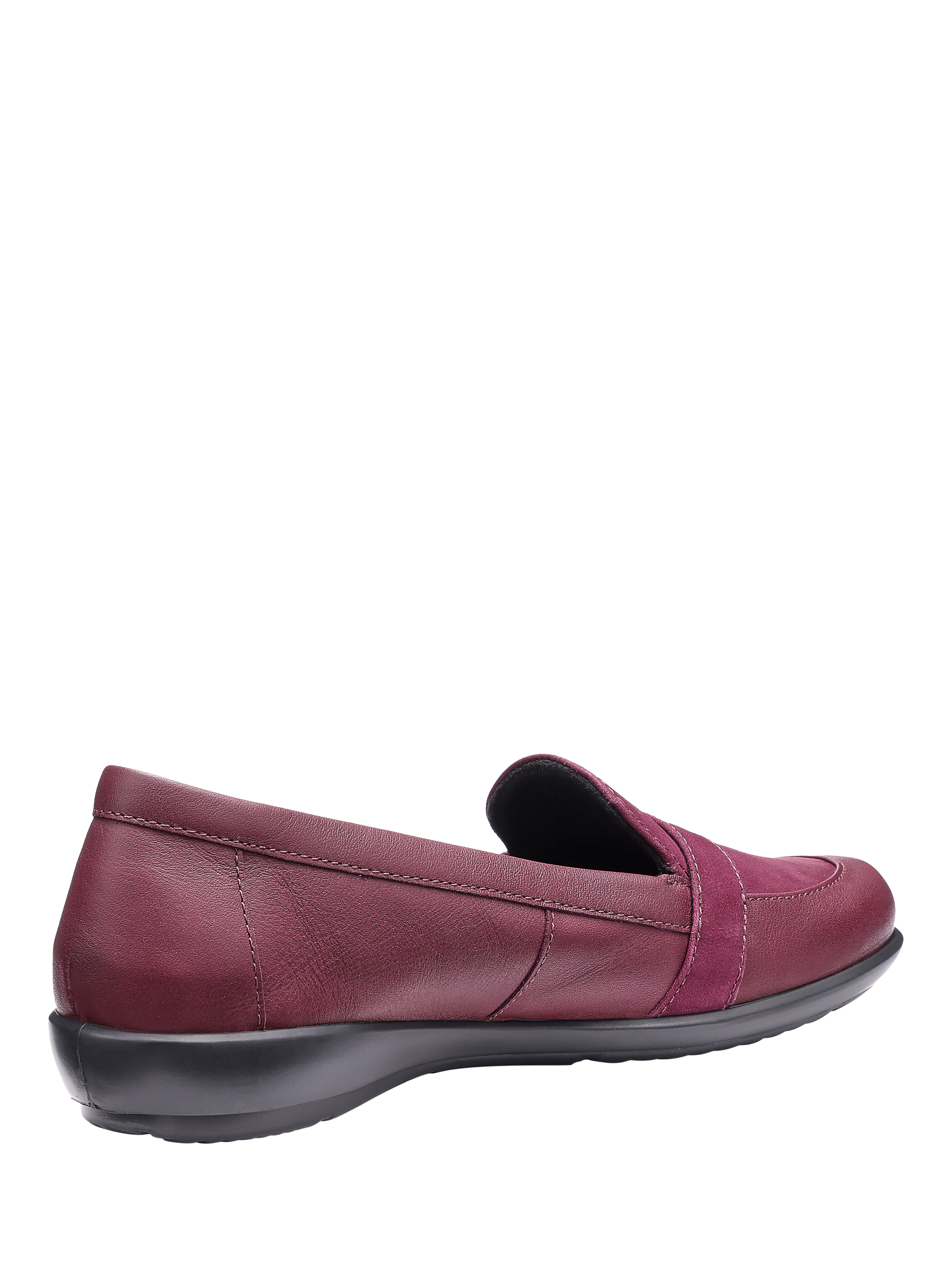 Product image 4 of 4, which shows Hotter Clay Leather Moccasin Inspired Slip Ons, Dark Cherry, 3S