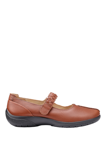 Hotter Shake II Wide Fit Classic Mary Jane Shoes, Rich Tan