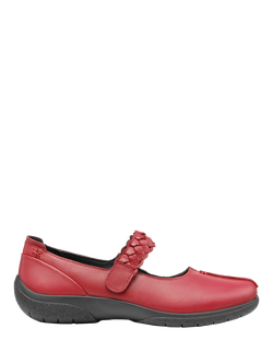 Hotter Shake II Wide Fit Classic Mary Jane Shoes, Red