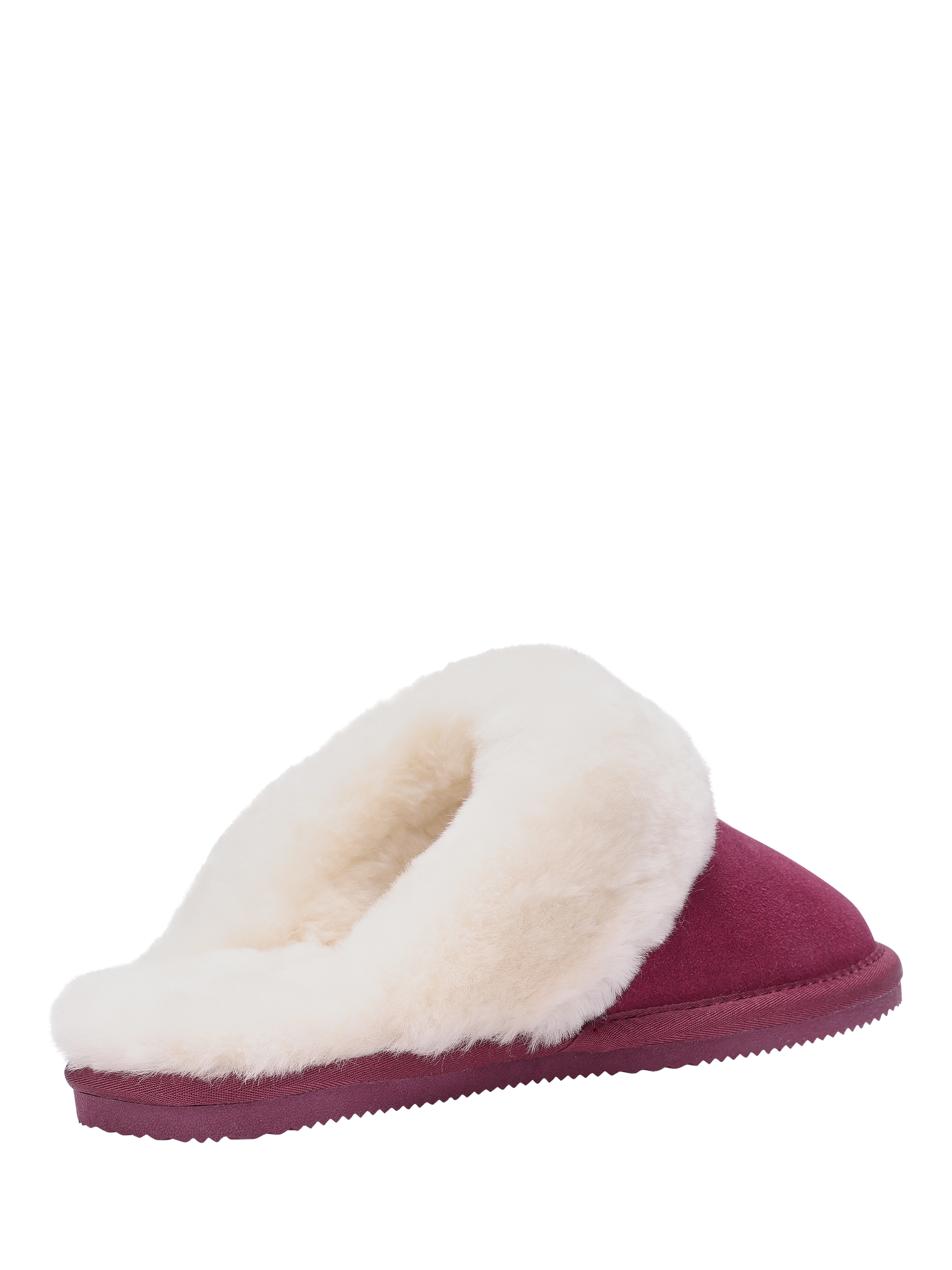 Product image 4 of 4, which shows Hotter Candy Classic Suede Sheepskin Slippers, Maroon, 3