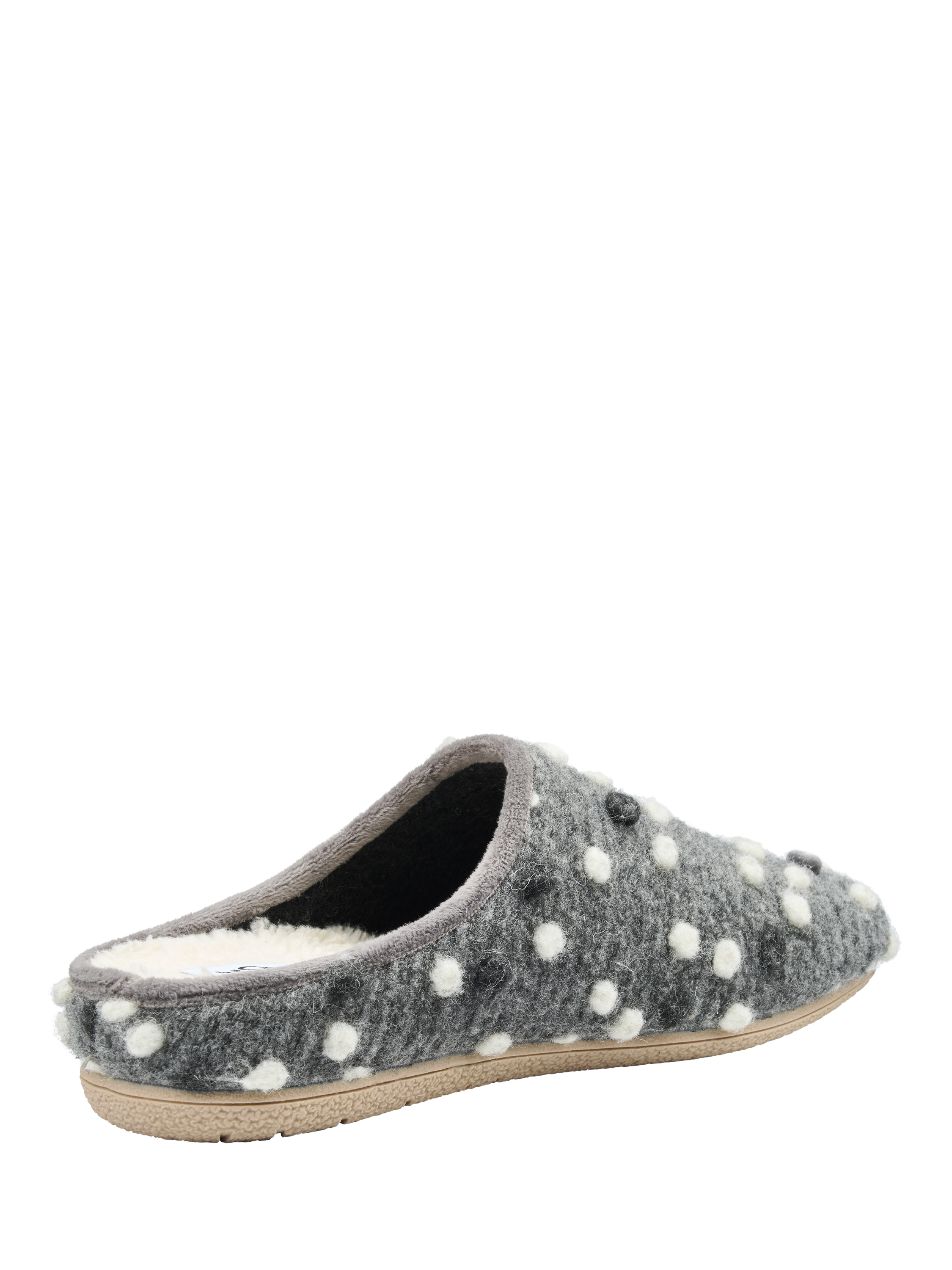 Product image 4 of 5, which shows Hotter Dotty Faux Shearling Slippers, Grey, 3