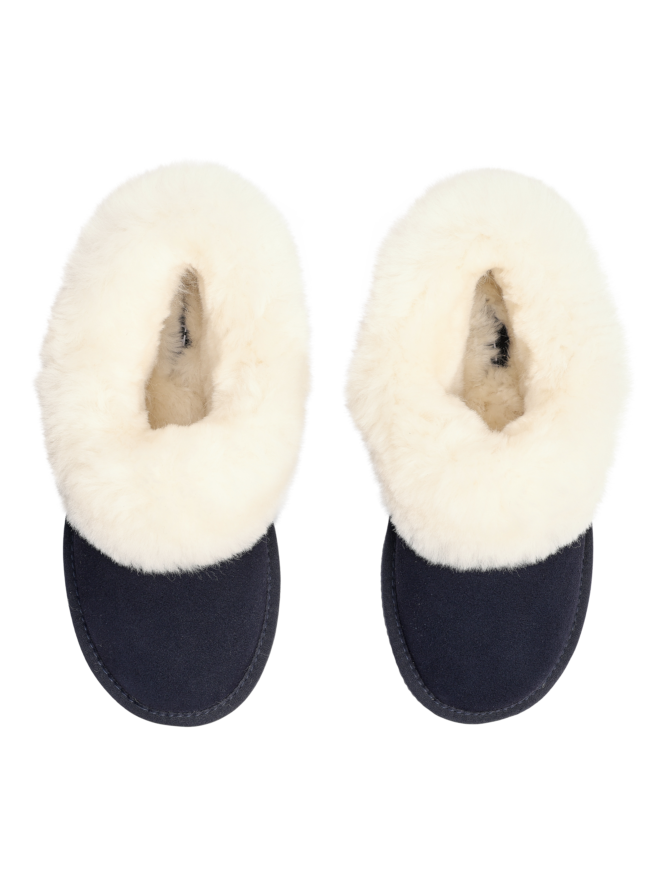 Product image 3 of 4, which shows Hotter Hug Suede Sheepskin Lined Slippers, Navy, 3