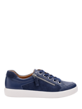 Hotter Chase II Leather Zip and Go Trainers, French Navy, French Navy