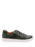 Hotter Chase II Wide Fit Leather Zip and Go Trainers, French Navy
