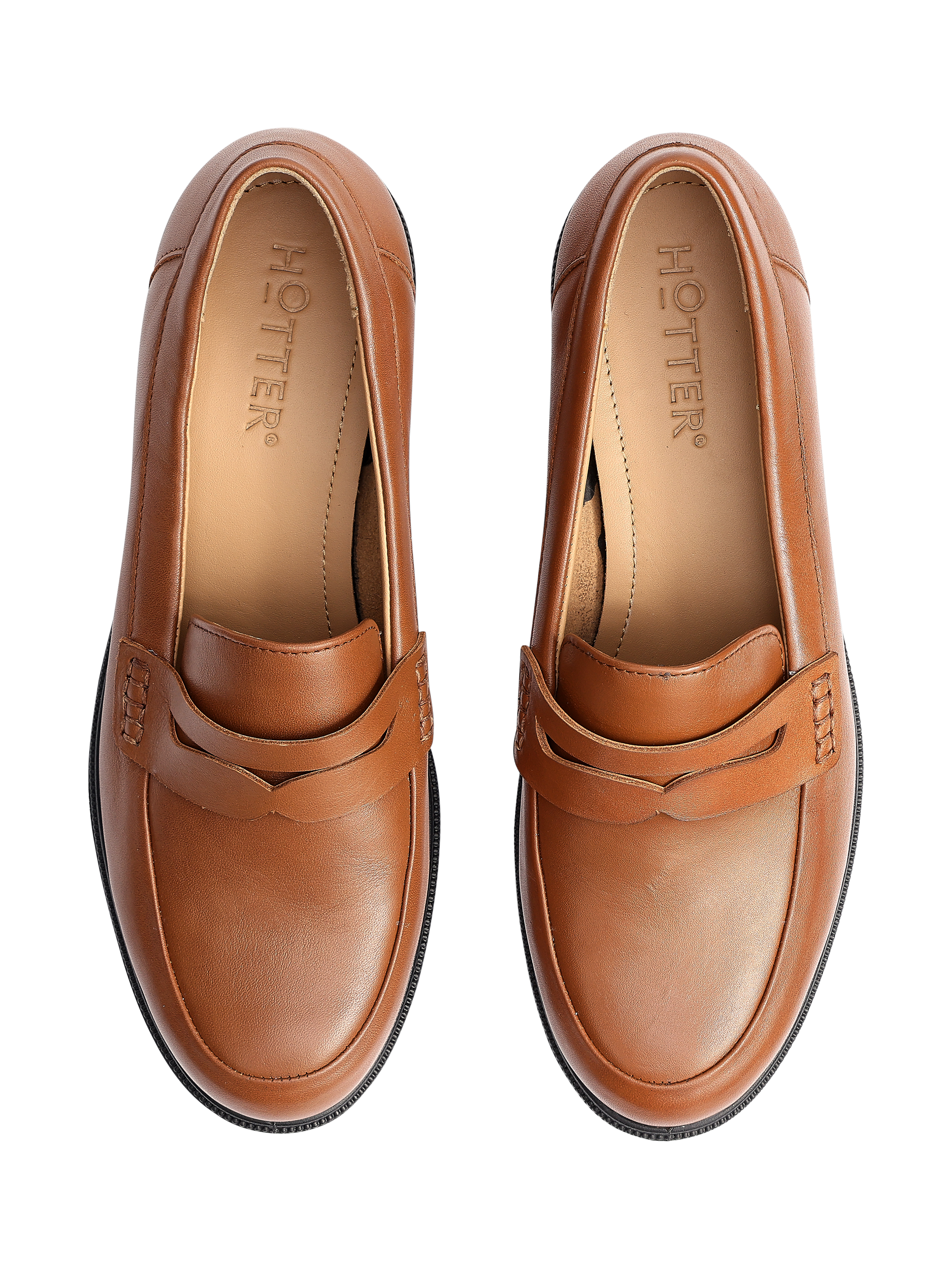 Product image 3 of 4, which shows Hotter Dorset Leather Loafers, Rich Tan, 3S
