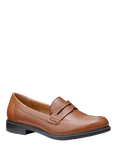Hotter Dorset Wide Fit Leather Loafers, Rich Tan