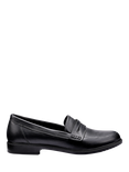 Hotter Dorset Wide Fit Leather Loafers, Black