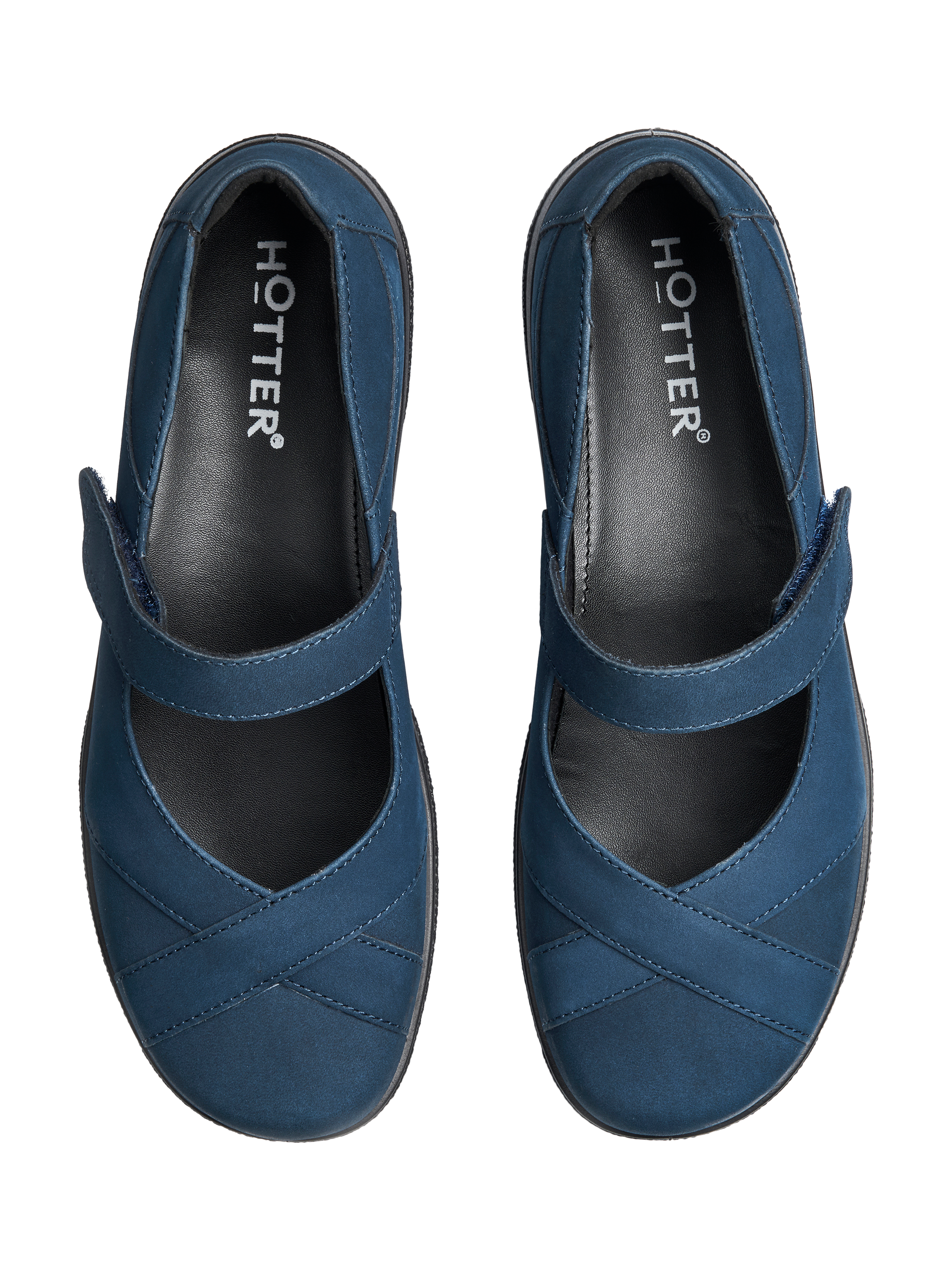 Product image 3 of 4, which shows Hotter Hope Leather Pumps, French Navy, 3S