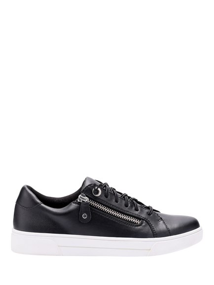 Hotter Leonie Zip Detail Trainers, Black, Black