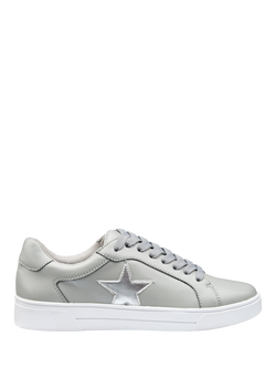 Hotter Star Wide Stylish Star Detailing Trainers, Flint Grey/Silver, Flint Grey/Silver