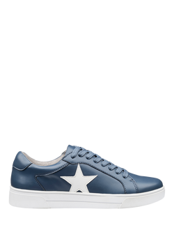 Hotter Star Wide Fit Trainers, French Navy/White, French Navy/White