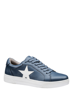 Hotter Star Wide Fit Trainers, French Navy/White - view 2, French Navy/White