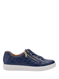 Hotter Wonder Wide Quilted Leather Metallic Eyelet Shoes