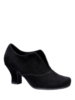 Hotter Waltz Suede Court Shoes, Black-su - view 2, Black-su