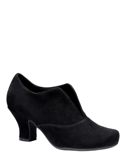 Hotter Waltz Suede Court Shoes, Black-su - view 2, Black-su