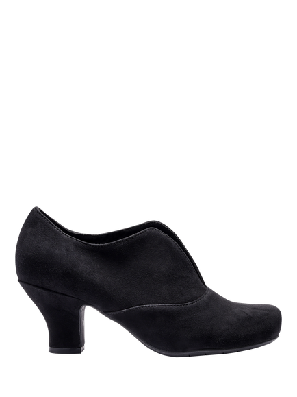 Hotter Waltz Wide Fit Suede Court Shoes, Black-su, Black-su