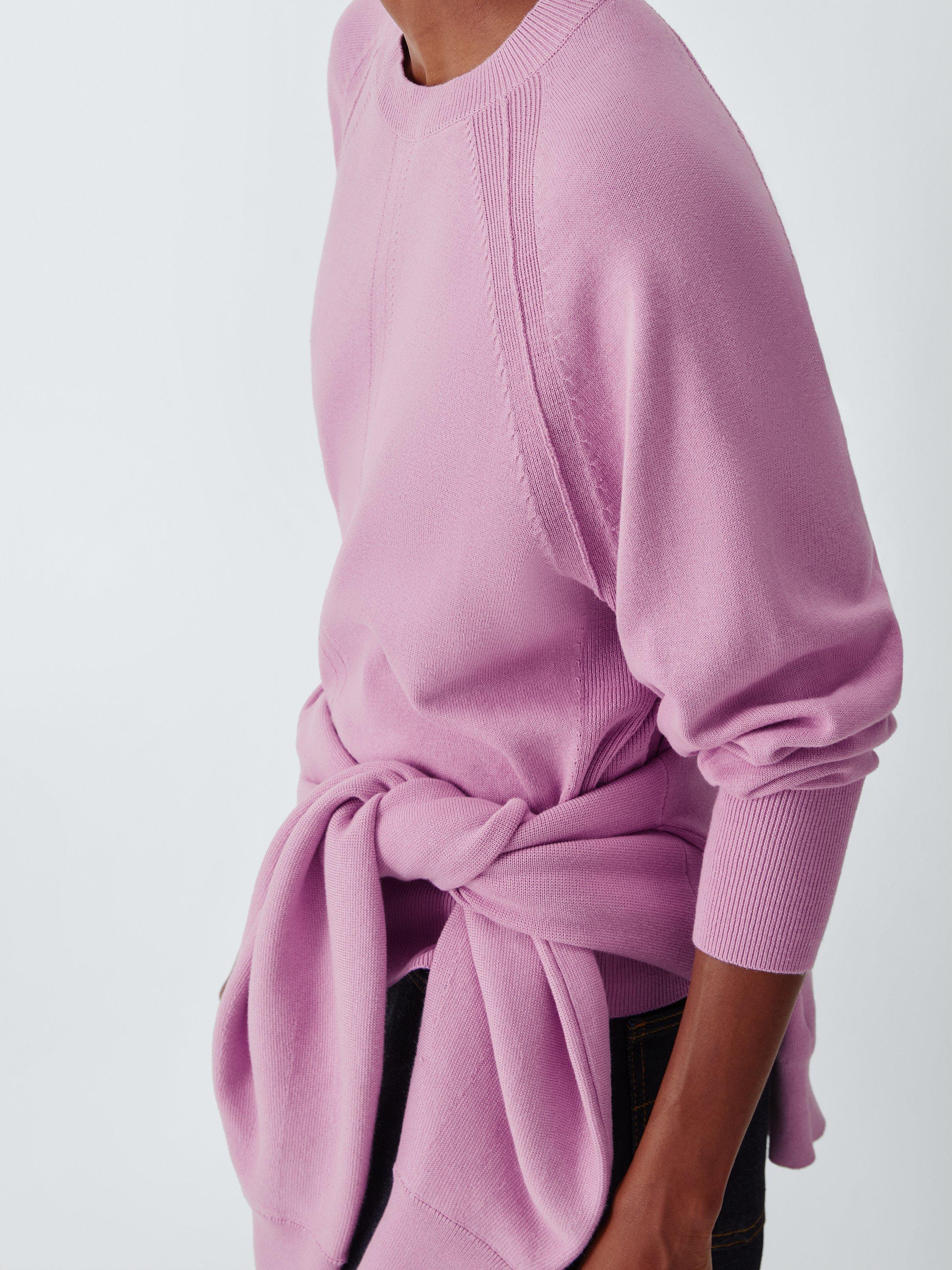 Product image 6 of 6, which shows John Lewis Raglan Seam Crew Neck Cotton Knit Jumper, 92743 Orchid Pink, XS