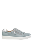 Hotter Chase II Wide Fit Leather Zip and Go Trainers, Sage