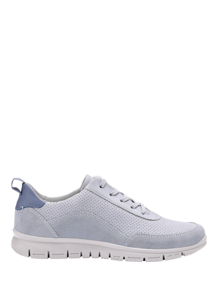 Hotter Gravity II with Cushion+ Tech Mesh Lined Trainers, Pale Blue, Pale Blue