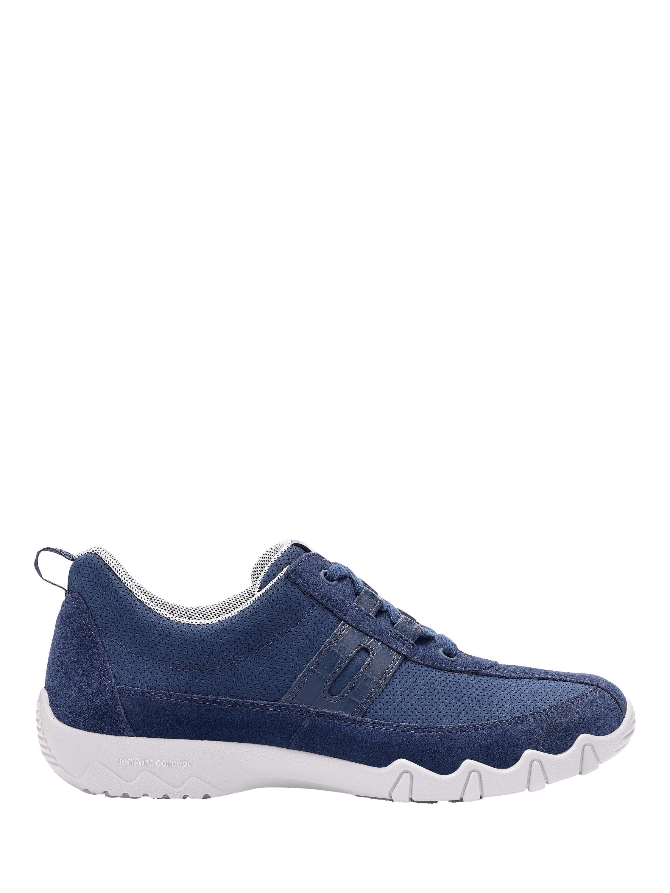 Product image 1 of 4, which shows Hotter Leanne II Extra Wide Cushion+ Tech Mesh Lining Trainers, French Navy, 4XW