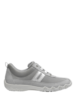 Hotter Leanne II Extra Wide Fit Suede and Nubuck Trainers, Shell Grey, Shell Grey