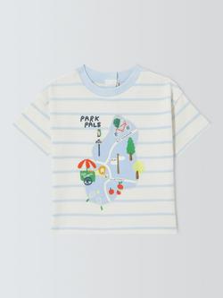 John Lewis Baby Stripe Park Pals T-Shirt, Multi, Multi