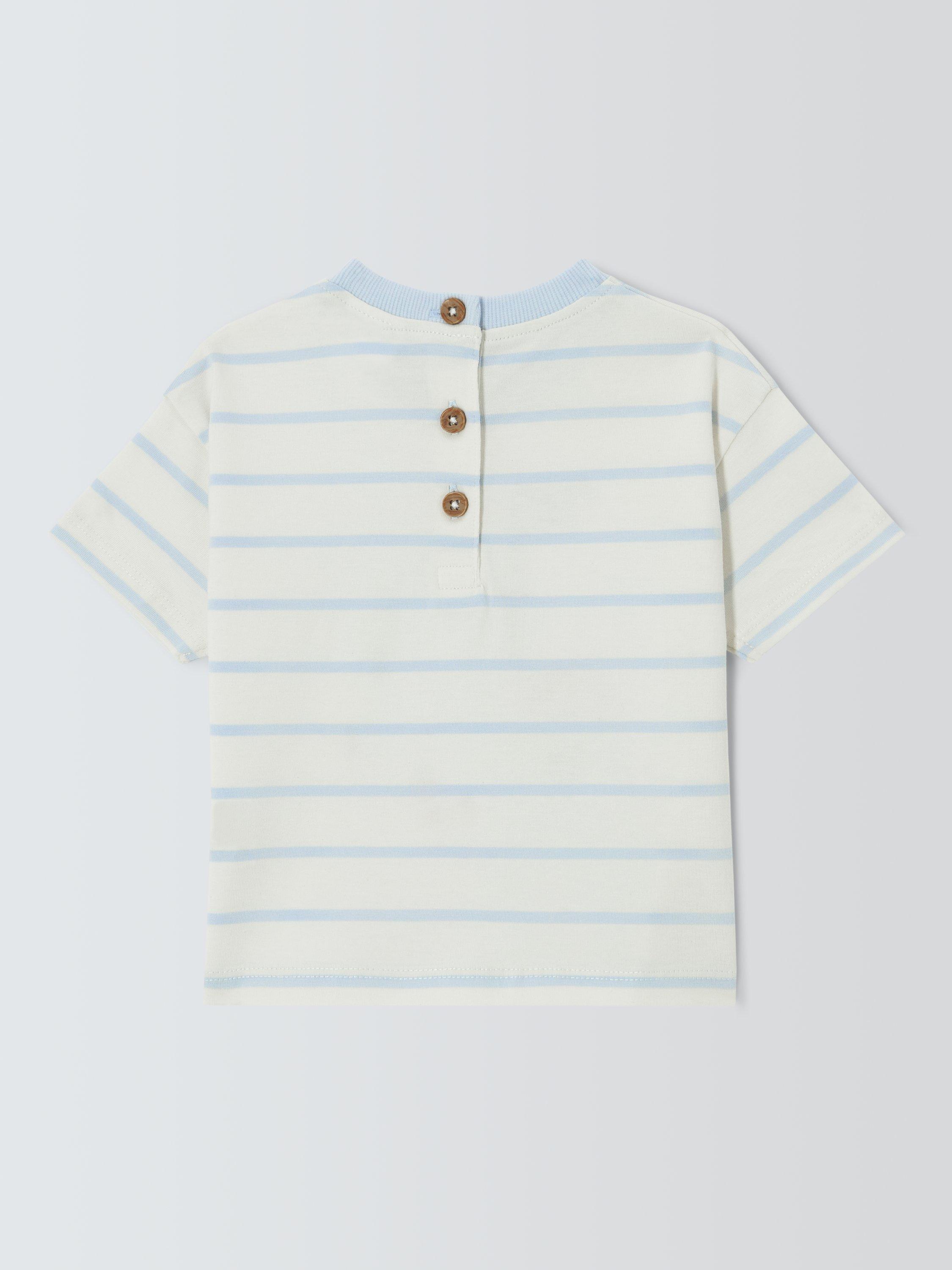 Product image 2 of 3, which shows John Lewis Baby Stripe Park Pals T-Shirt, Multi, 0-3 months