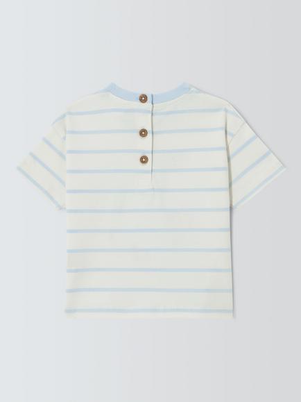 John Lewis Baby Stripe Park Pals T-Shirt, Multi - view 2, Multi